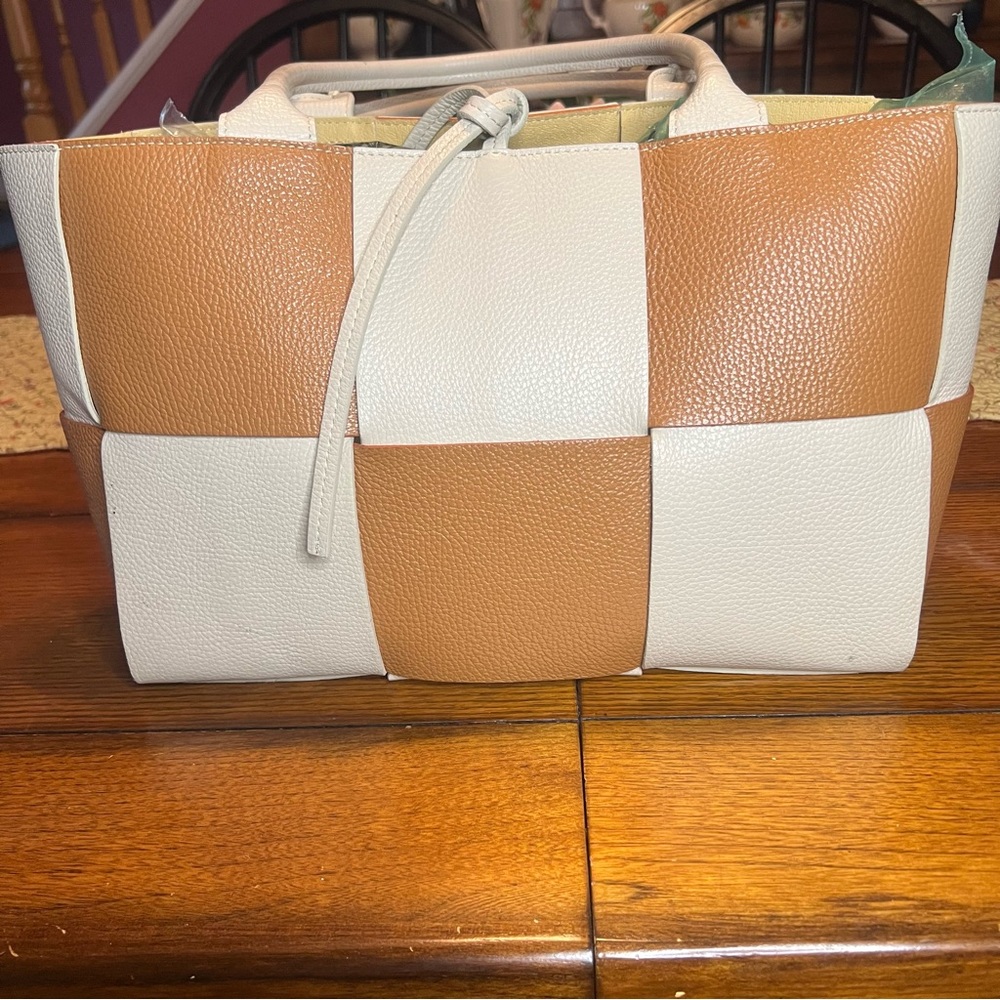 Patchwork vegan tote